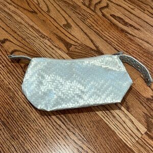 Silver Clinique cosmetics bag